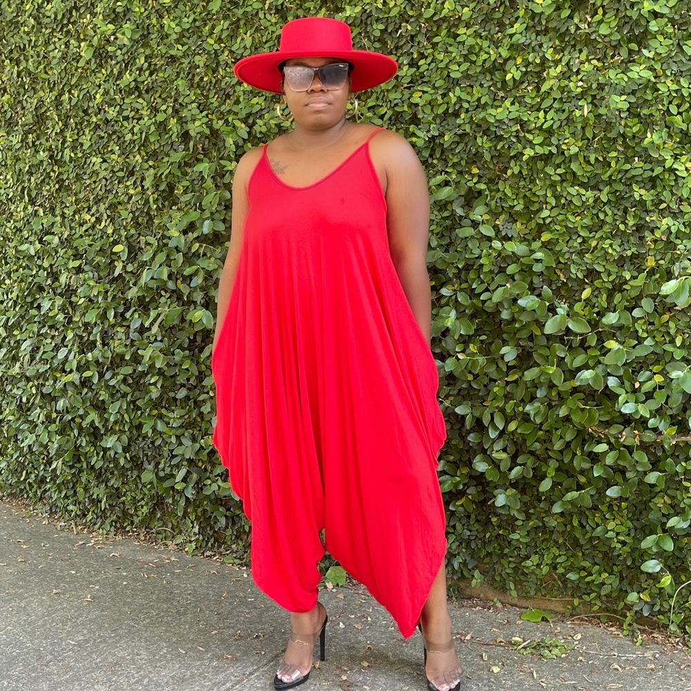 KATE HAREM RED JUMPSUIT